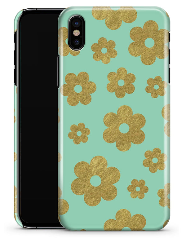 Mint and Gold Floral v8 - iPhone X Clipit Case
