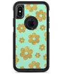 Mint and Gold Floral v8 - iPhone X OtterBox Case & Skin Kits
