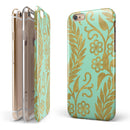 Mint and Gold Floral v9 iPhone 6/6s or 6/6s Plus 2-Piece Hybrid INK-Fuzed Case