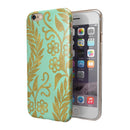 Mint and Gold Floral v9 iPhone 6/6s or 6/6s Plus 2-Piece Hybrid INK-Fuzed Case