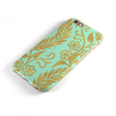 Mint and Gold Floral v9 iPhone 6/6s or 6/6s Plus 2-Piece Hybrid INK-Fuzed Case