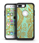 Mint and Gold Floral v9 - iPhone 7 or 7 Plus Commuter Case Skin Kit