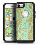 Mint and Gold Floral v9 - iPhone 7 or 7 Plus Commuter Case Skin Kit