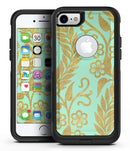 Mint and Gold Floral v9 - iPhone 7 or 8 OtterBox Case & Skin Kits
