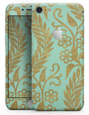 Mint and Gold Floral v9 - Skin-kit for the iPhone 8 or 8 Plus