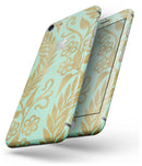 Mint and Gold Floral v9 - Skin-kit for the iPhone 8 or 8 Plus