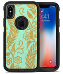 Mint and Gold Floral v9 - iPhone X OtterBox Case & Skin Kits
