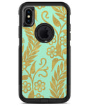 Mint and Gold Floral v9 - iPhone X OtterBox Case & Skin Kits