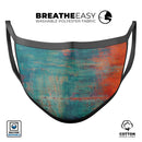 Mint to Red Rustic Metal V92 - Made in USA Mouth Cover Unisex Anti-Dust Cotton Blend Reusable & Washable Face Mask with Adjustable Sizing for Adult or Child