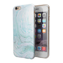 Mint to Teal Textured Marble iPhone 6/6s or 6/6s Plus 2-Piece Hybrid INK-Fuzed Case