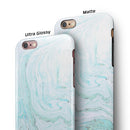 Mint to Teal Textured Marble iPhone 6/6s or 6/6s Plus 2-Piece Hybrid INK-Fuzed Case