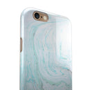 Mint to Teal Textured Marble iPhone 6/6s or 6/6s Plus 2-Piece Hybrid INK-Fuzed Case