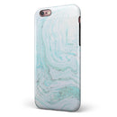 Mint to Teal Textured Marble iPhone 6/6s or 6/6s Plus 2-Piece Hybrid INK-Fuzed Case