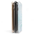 Mint to Teal Textured Marble iPhone 6/6s or 6/6s Plus 2-Piece Hybrid INK-Fuzed Case
