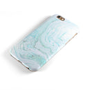 Mint to Teal Textured Marble iPhone 6/6s or 6/6s Plus 2-Piece Hybrid INK-Fuzed Case