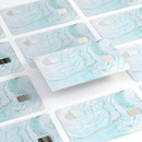 Mint to Teal Textured Marble - Premium Protective Decal Skin-Kit for the Apple Credit Card