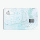 Mint to Teal Textured Marble - Premium Protective Decal Skin-Kit for the Apple Credit Card
