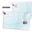 Mint to Teal Textured Marble - Premium Protective Decal Skin-Kit for the Apple Credit Card