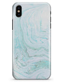 Mint to Teal Textured Marble - iPhone X Clipit Case