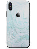 Mint to Teal Textured Marble - iPhone X Skin-Kit