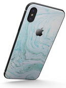 Mint to Teal Textured Marble - iPhone X Skin-Kit