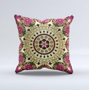 Mirrored Gold Purple Elegance Ink-Fuzed Decorative Throw Pillow
