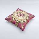 Mirrored Gold Purple Elegance Ink-Fuzed Decorative Throw Pillow