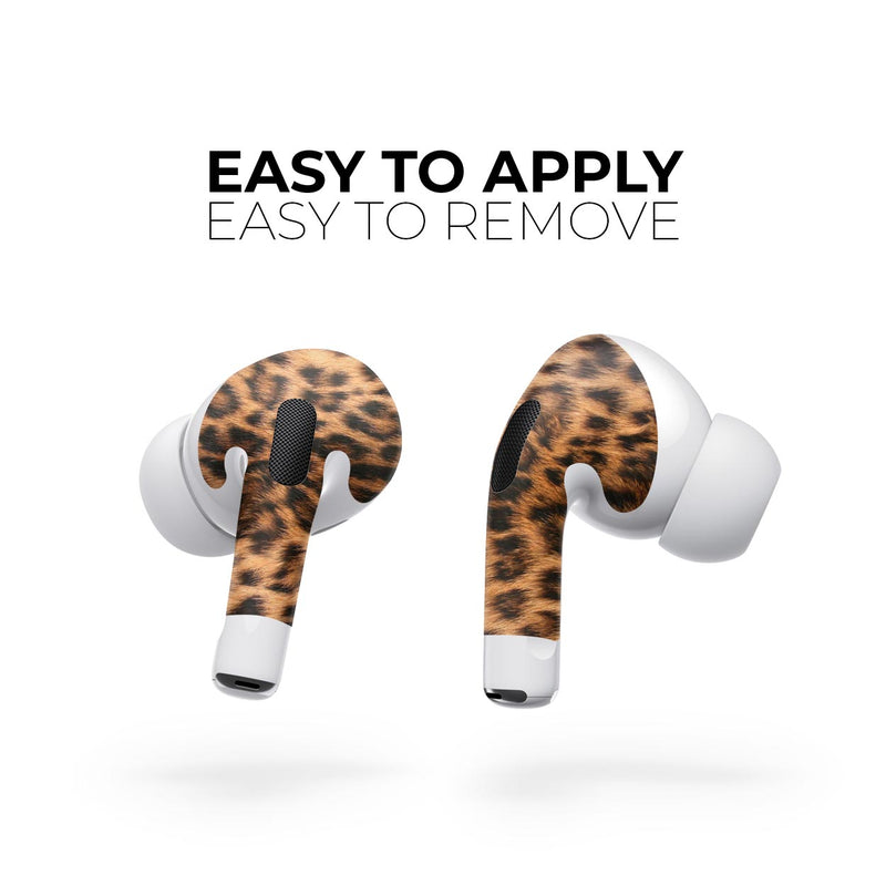 Mirrored Leopard Hide - Full Body Skin Decal Wrap Kit for the Wireless Bluetooth Apple Airpods Pro, AirPods Gen 1 or Gen 2 with Wireless Charging