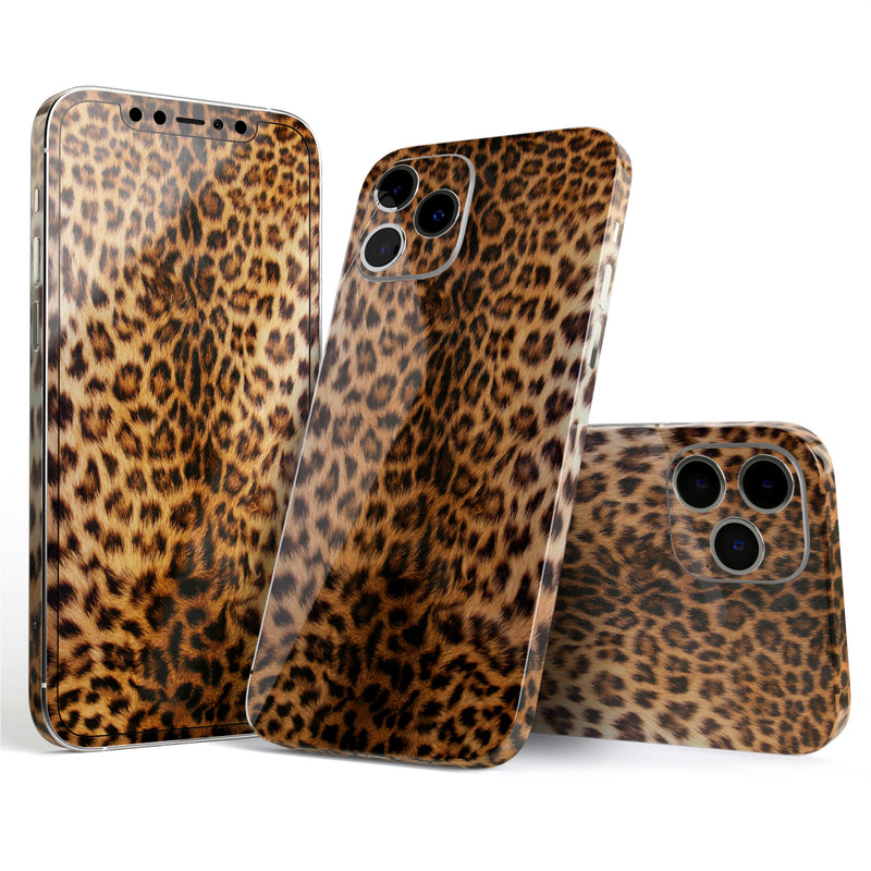 Mirrored Leopard Hide // Full-Body Skin Decal Wrap Cover for Apple iPhone 15, 14, 13, Pro, Pro Max, Mini, XR, XS, SE (All Models)