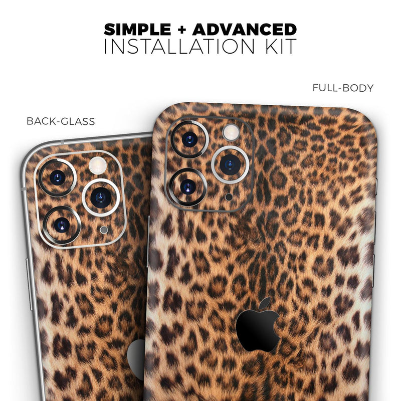 Mirrored Leopard Hide - Protective Skin Wrap & Decal – Compatible with iPhone SE to iPhone 17 Pro Max (All Models)