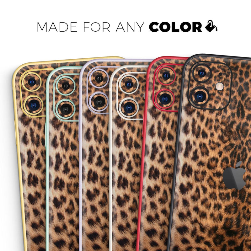 Mirrored Leopard Hide - Protective Skin Wrap & Decal – Compatible with iPhone SE to iPhone 17 Pro Max (All Models)