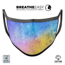 Mixed 5252 Absorbed Watercolor Texture - Made in USA Mouth Cover Unisex Anti-Dust Cotton Blend Reusable & Washable Face Mask with Adjustable Sizing for Adult or Child