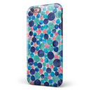 Mixed Aqua Blue and Pink Watercolor Dots iPhone 6/6s or 6/6s Plus 2-Piece Hybrid INK-Fuzed Case