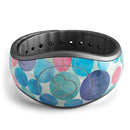 Mixed Aqua Blue and Pink Watercolor Dots - Decal Skin Wrap Kit for the Disney Magic Band