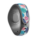 Mixed Aqua Blue and Pink Watercolor Dots - Decal Skin Wrap Kit for the Disney Magic Band