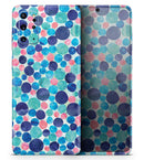 Mixed Aqua Blue and Pink Watercolor Dots - Premium Vinyl Skin Decal for Samsung Galaxy S25 Ultra, S24, S23, S22 & All Galaxy S Models