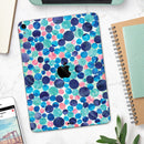 Mixed Aqua Blue and Pink Watercolor Dots - Full Body Skin Decal for the Apple iPad Pro 12.9", 11", 10.5", 9.7", Air or Mini (All Models Available)