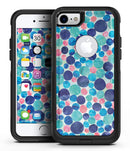 Mixed Aqua Blue and Pink Watercolor Dots - iPhone 7 or 8 OtterBox Case & Skin Kits
