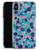 Mixed Aqua Blue and Pink Watercolor Dots - iPhone X Clipit Case