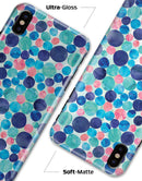 Mixed Aqua Blue and Pink Watercolor Dots - iPhone X Clipit Case