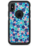 Mixed Aqua Blue and Pink Watercolor Dots - iPhone X OtterBox Case & Skin Kits