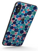 Mixed Aqua Blue and Pink Watercolor Dots - iPhone X Skin-Kit