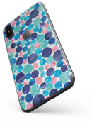 Mixed Aqua Blue and Pink Watercolor Dots - iPhone X Skin-Kit