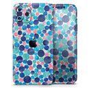Mixed Aqua Blue and Pink Watercolor Dots - Vinyl Skin Wrap for iPhone 17 Pro Max, 17 Pro, 17 Air, 17, 16 & All Models — Soft Matte or Ultra Gloss