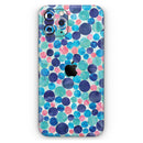 Mixed Aqua Blue and Pink Watercolor Dots - Vinyl Skin Wrap for iPhone 17 Pro Max, 17 Pro, 17 Air, 17, 16 & All Models — Soft Matte or Ultra Gloss