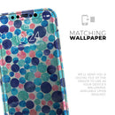Mixed Aqua Blue and Pink Watercolor Dots - Vinyl Skin Wrap for iPhone 17 Pro Max, 17 Pro, 17 Air, 17, 16 & All Models — Soft Matte or Ultra Gloss