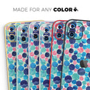 Mixed Aqua Blue and Pink Watercolor Dots - Vinyl Skin Wrap for iPhone 17 Pro Max, 17 Pro, 17 Air, 17, 16 & All Models — Soft Matte or Ultra Gloss