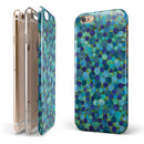 Mixed Blue-Green Watercolor Dots iPhone 6/6s or 6/6s Plus 2-Piece Hybrid INK-Fuzed Case