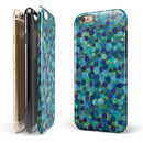 Mixed Blue-Green Watercolor Dots iPhone 6/6s or 6/6s Plus 2-Piece Hybrid INK-Fuzed Case