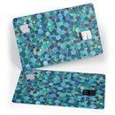 Mixed Blue-Green Watercolor Dots - Premium Protective Decal Skin-Kit for the Apple Credit Card